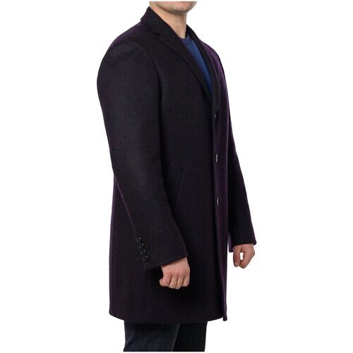 Пальто Van Cliff демисезонное, шерсть, силуэт прямой, размер 50/182, бордовый