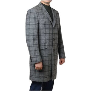Пальто Van Cliff демисезонное, шерсть, силуэт прямой, размер 56/188, серый