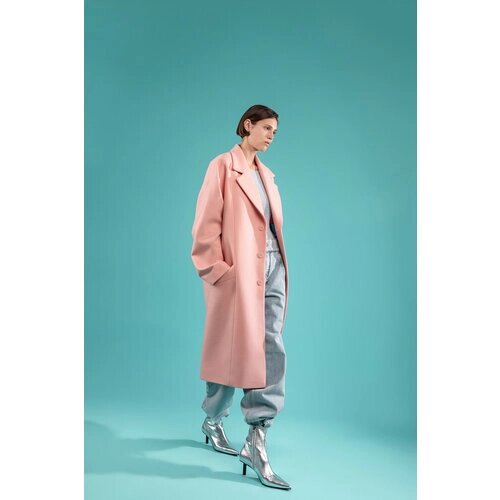 Пальто ZNWR, силуэт прямой, удлиненное, размер XS, розовый