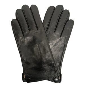 Перчатки мужские из натуральной кожи с шерстяной подкладкой, черные, размер 12,5