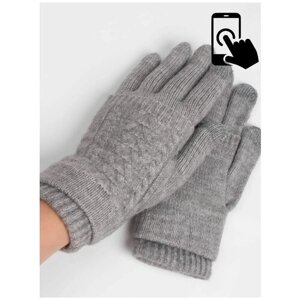 Перчатки женские сенсорные теплые зимние с накладкой нарядные