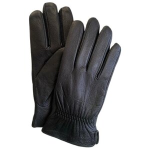 Перчатки зимние кожаные мужские черные