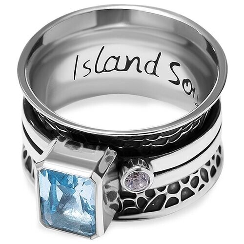 Перстень Island Soul, серебро, 925 проба, топаз, размер 17.5