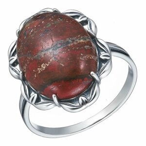 Перстень Серебряное кольцо 925 пробы с Яшмой, серебро, 925 проба, оксидирование, яшма, серебряный