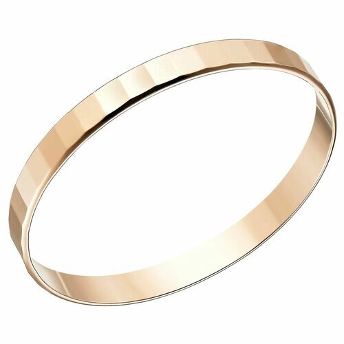 Перстень UVI Ювелирочка Золотое кольцо 585 пробы Обручальное с алмазной обработкой, красное золото, 585 проба, золотой