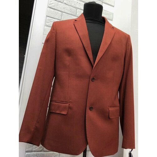 Пиджак ABSOLUTEX, силуэт прилегающий, однобортный, размер 182-108, коралловый, коричневый