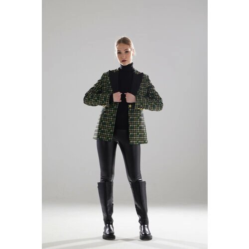 Пиджак LeNeS brand, размер 48, черный, зеленый