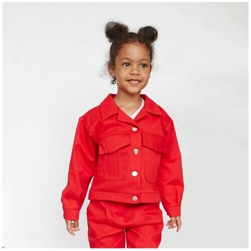 Пиджак Minaku, карманы, размер 110, красный