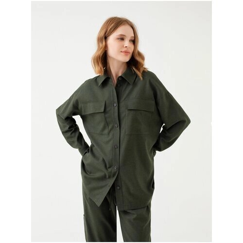 Пиджак Pompa, средней длины, силуэт прямой, размер 50, зеленый