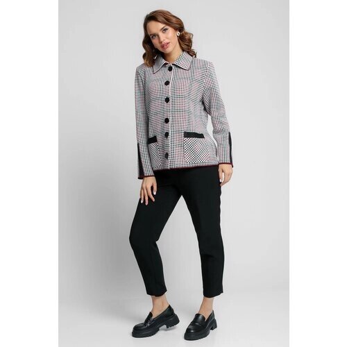 Пиджак Текстильная Мануфактура, размер 48, бордовый, черный
