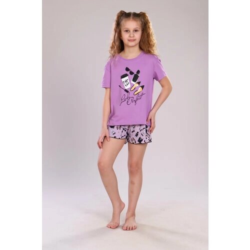 Пижама IvCapriz, размер 38, черный, фиолетовый