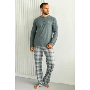 Пижама , размер 52, серый