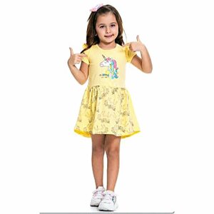 Платье Pop Fashion Girls, хлопок, нарядное, пояс на резинке, размер 92, желтый