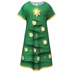 Платье "Зелёная ёлочка"15027) 140 см