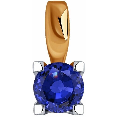 Подвеска Diamant online, золото, 585 проба, сапфир, размер 1.1 см.