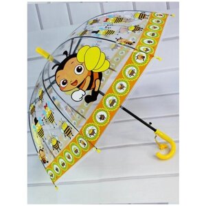 Прозрачный детский зонт-трость со свистком RAINBRELLA полуавтомат 143M/фиолетовый