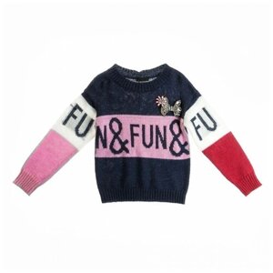 Пуловер Fun & Fun, размер 116, розовый