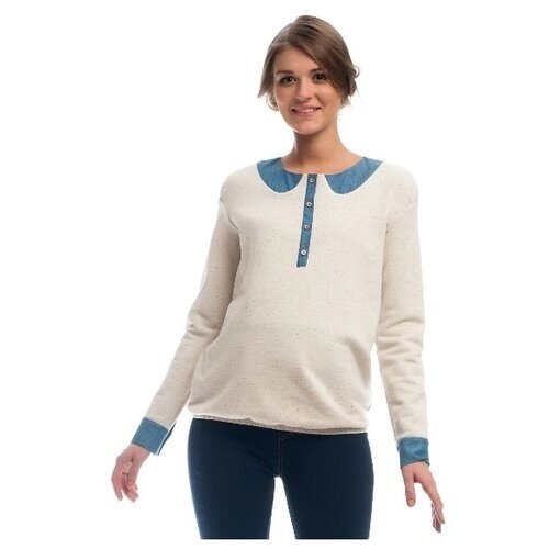 Пуловер NEWFORM, длинный рукав, силуэт свободный, средней длины, размер 46, белый
