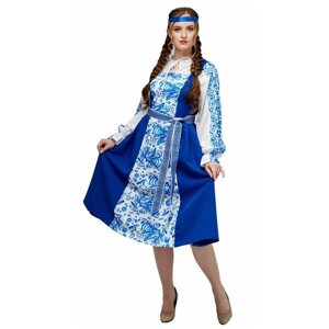 Русский народный костюм женский Гжель взрослый