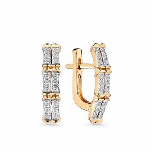 Серьги Diamant online, золото, 585 проба, бриллиант, бесцветный