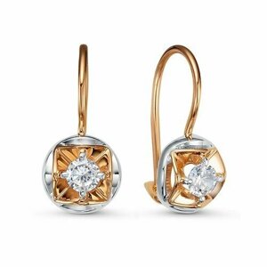 Серьги Diamant online, золото, 585 проба, фианит, бесцветный