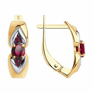 Серьги Thing Jewelry, красное золото, 585 проба, рубин, красный