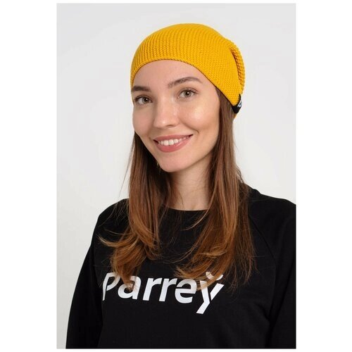 Шапка бини Parrey, демисезон/зима, шерсть, утепленная, размер 54, желтый