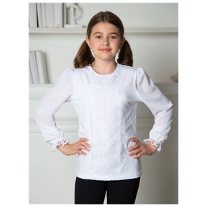 Школьная блуза Белый Слон, размер 146, белый