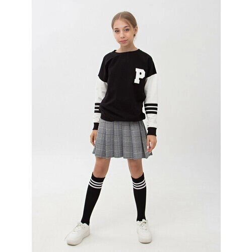 Школьная юбка BrowsKids, плиссированная, с поясом на резинке, мини, размер 152, мультиколор