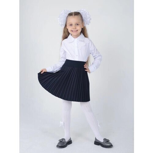 Школьная юбка-полусолнце, плиссированная, с поясом на резинке, миди, размер 38, черный