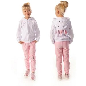 Школьный фартук Fluffy Bunny, размер 98, розовый, белый