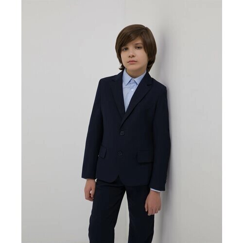Школьный пиджак Gulliver, однобортный, размер 158, синий