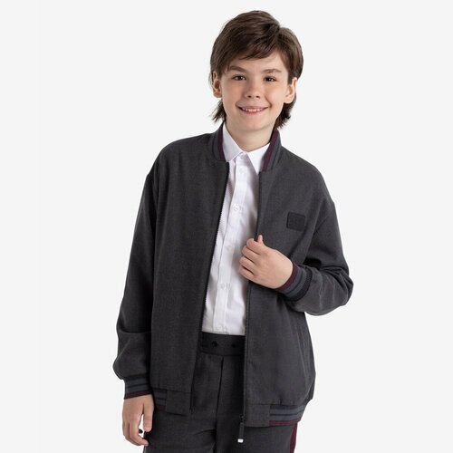 Школьный пиджак Kapika, подкладка, размер 140, серый