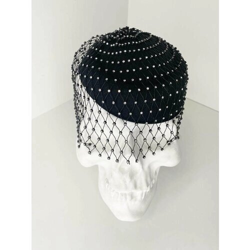 Шляпа Zhaki Шляпка с вуалью, размер 54-59, черный