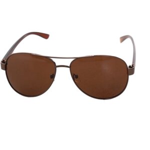 Солнцезащитные очки , авиаторы, оправа: пластик, с защитой от УФ, поляризационные, коричневый