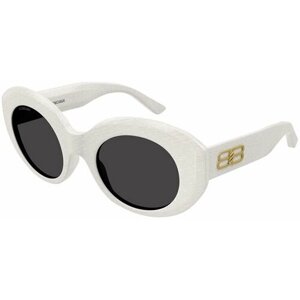 Солнцезащитные очки BALENCIAGA, овальные, оправа: пластик, для женщин, белый