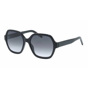 Солнцезащитные очки BOSS, шестиугольные, оправа: пластик, с защитой от УФ, градиентные, для женщин, черный