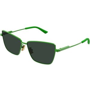 Солнцезащитные очки Bottega Veneta, кошачий глаз, оправа: металл, для женщин, зеленый