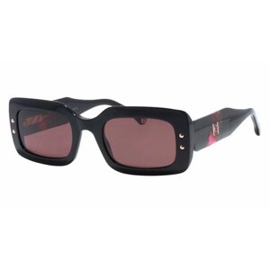 Солнцезащитные очки CAROLINA HERRERA, прямоугольные, оправа: пластик, с защитой от УФ, для женщин, коричневый