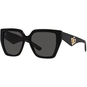 Солнцезащитные очки DOLCE & GABBANA, прямоугольные, оправа: пластик, с защитой от УФ, для женщин, черный