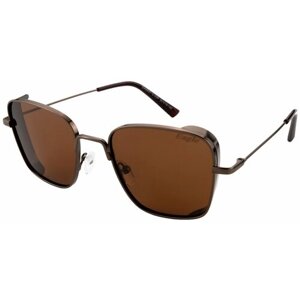 Солнцезащитные очки ЕА2837, квадратные, оправа: металл, коричневый