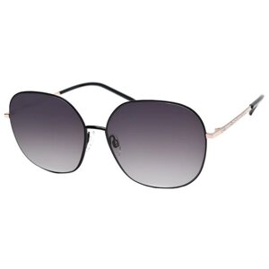 Солнцезащитные очки Enni Marco, круглые, оправа: металл, градиентные, для женщин, черный