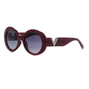 Солнцезащитные очки Eternal Sunshine Creations, овальные, оправа: пластик, поляризационные, для женщин, бордовый