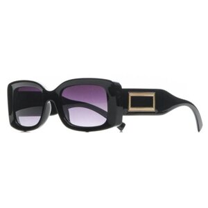 Солнцезащитные очки Farella, прямоугольные, оправа: пластик, поляризационные, с защитой от УФ, для женщин, черный