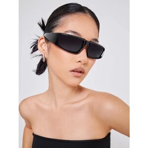 Солнцезащитные очки FEELZ, прямоугольные, оправа: пластик, спортивные, для женщин, черный