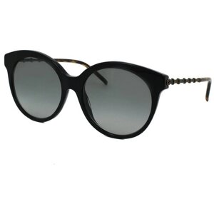 Солнцезащитные очки GUCCI, круглые, оправа: пластик, градиентные, для женщин, черный