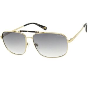 Солнцезащитные очки GUESS, прямоугольные, оправа: металл, градиентные, золотой