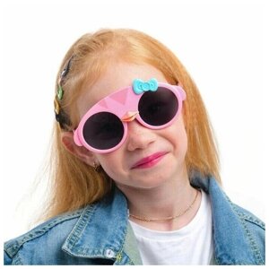 Солнцезащитные очки Мастер К., оправа: пластик, для девочек, розовый