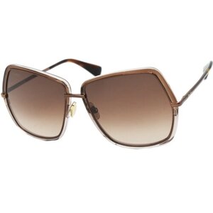 Солнцезащитные очки Max Mara, бабочка, оправа: металл, с защитой от УФ, градиентные, для женщин, коричневый