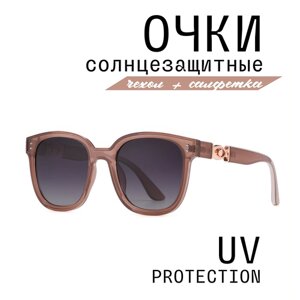 Солнцезащитные очки MI1011-C5, квадратные, оправа: пластик, с защитой от УФ, поляризационные, для женщин, золотой